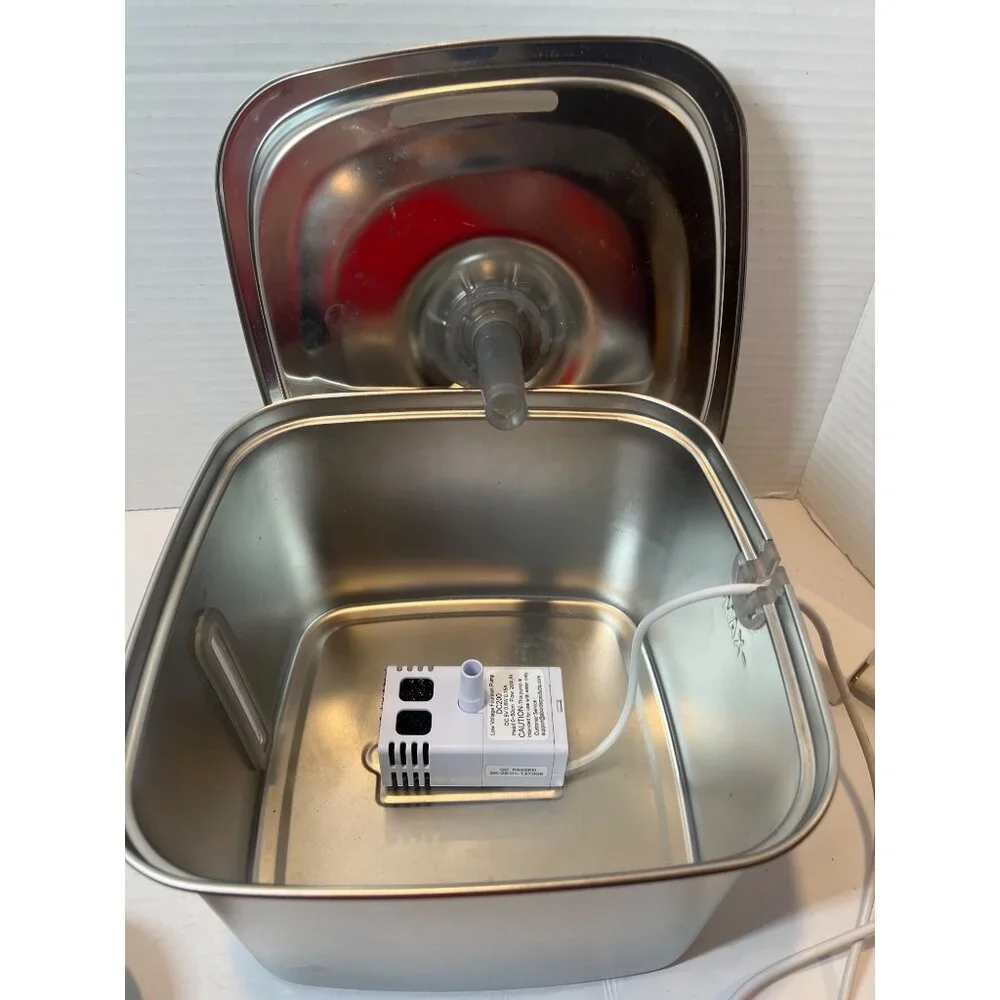 Stainless Steel Filtered Fountain Water Pump Circulation Device for Cats Indoor/